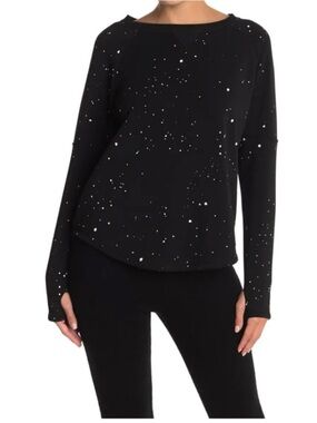 Theo & Spence Paint Speckled thumb hole Long-Sleeve Women's Top Size Small NWT